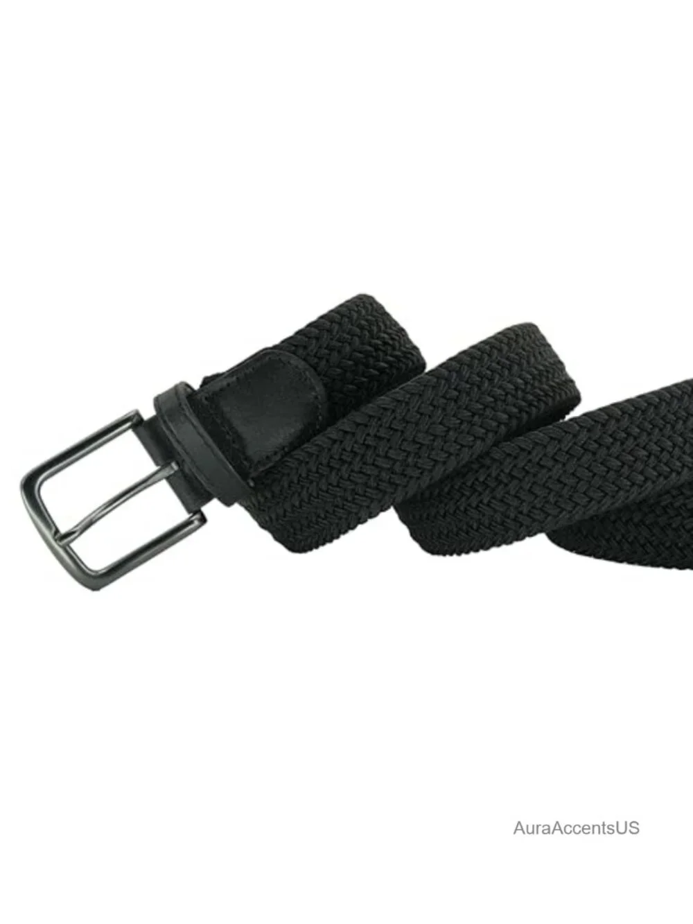 Men's Big and Tall Leather Stretch Belt Braided, 35mm, Up to 81
